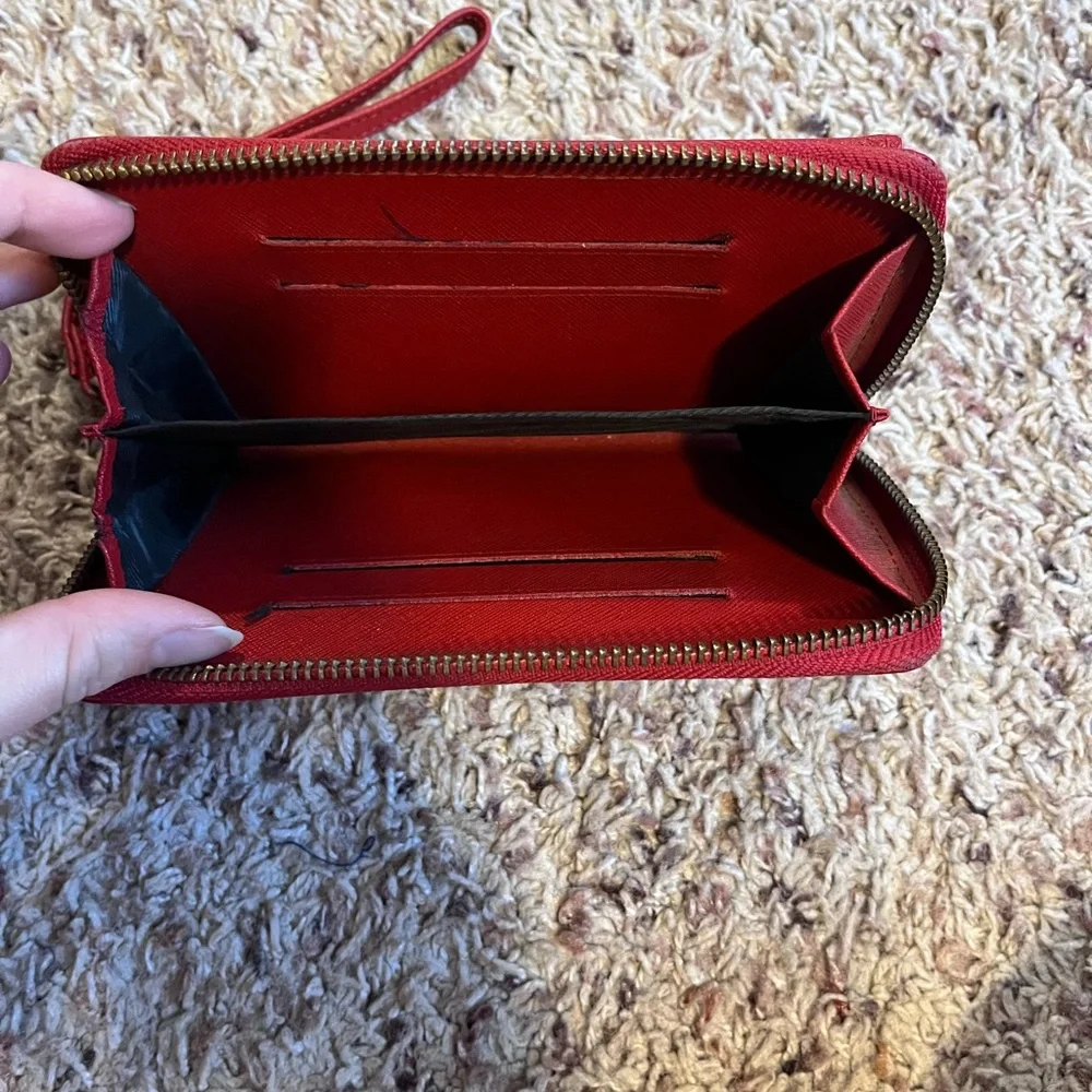 Tory Burch Cherry Red Saffiano Wallet - Picture 2 of 5